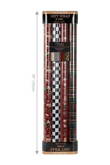 Shop For 30in Reversible Nutcracker Plaids and Checks Wrapping Paper