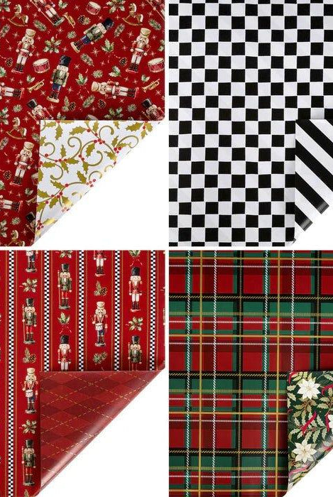 Shop For 30in Reversible Nutcracker Plaids and Checks Wrapping Paper