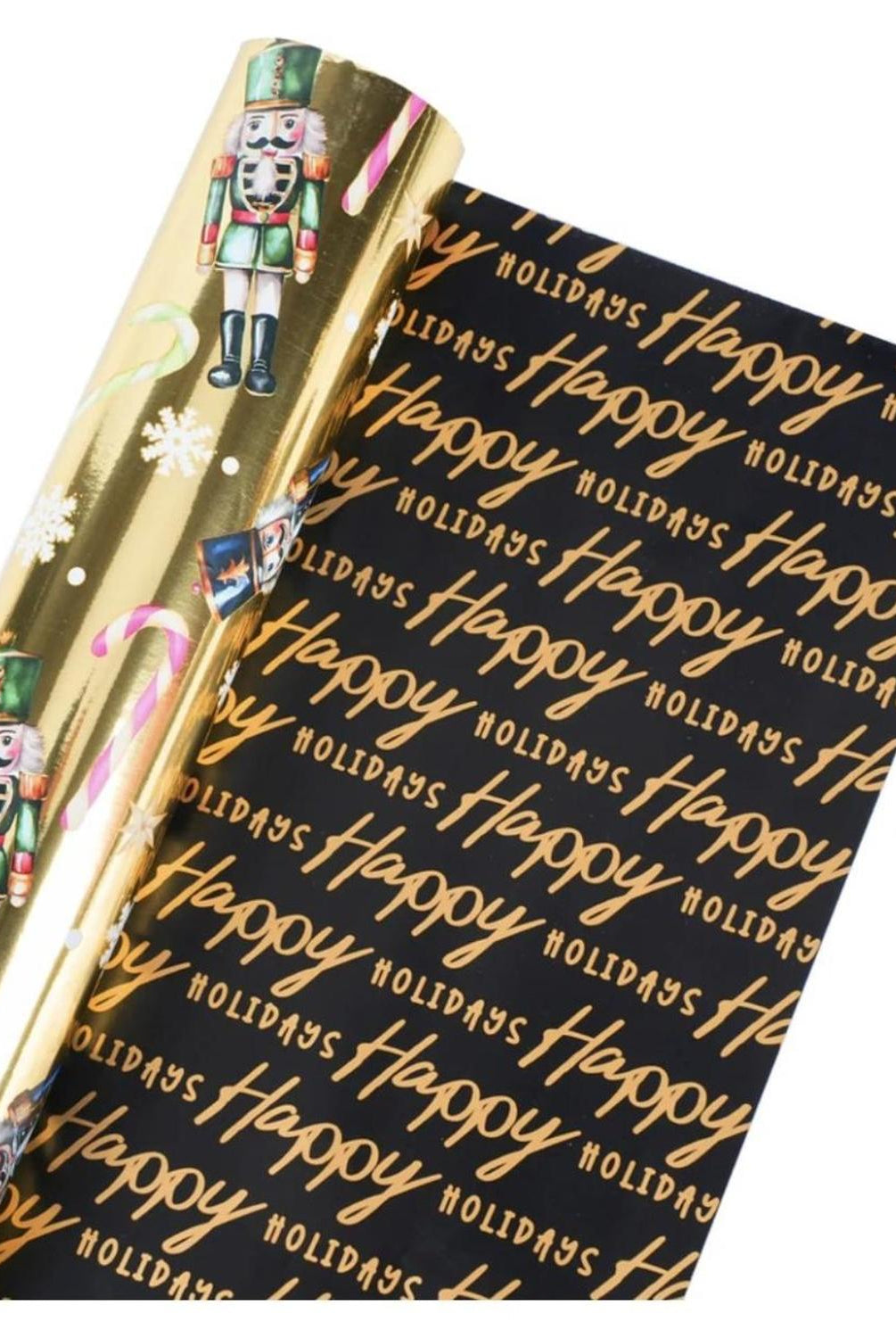 30in Reversible Nutcracker Wrapping Paper: Gold