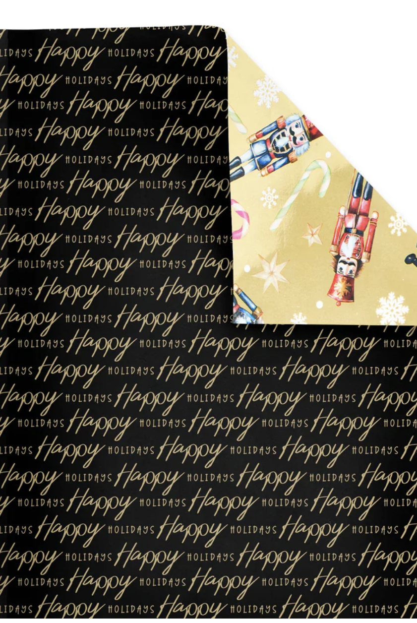 Shop For 30in Reversible Nutcracker Wrapping Paper: Gold