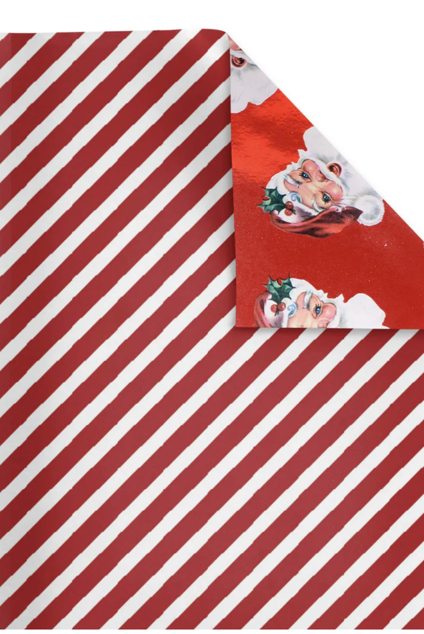 Shop For 30in Reversible Santa Holiday Wrapping Paper: Red