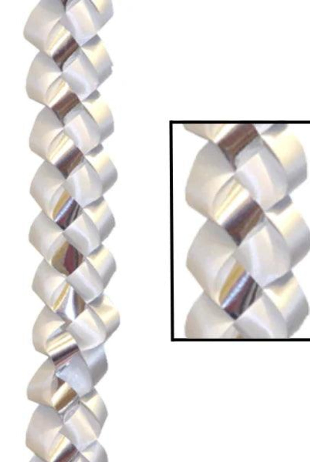 Shop For 30in Ribbon Military Chain Braid: Silver/White