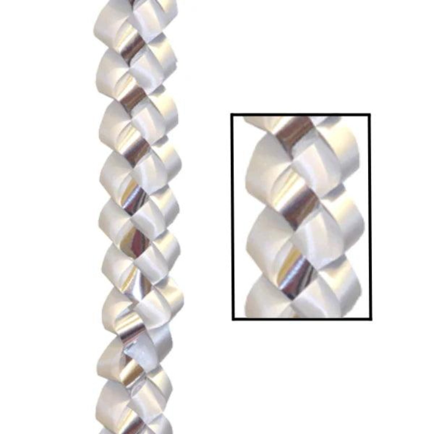 Shop For 30in Ribbon Military Chain Braid: Silver/White