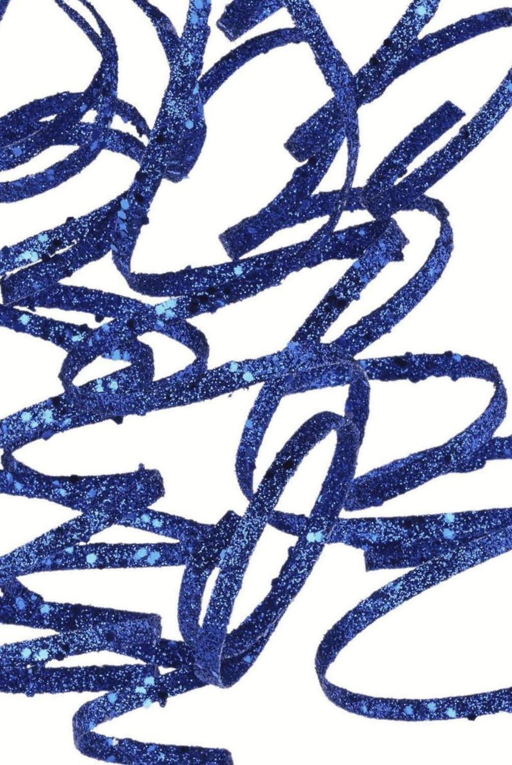 31" Curly Glitter Ribbon Spray: Royal Blue