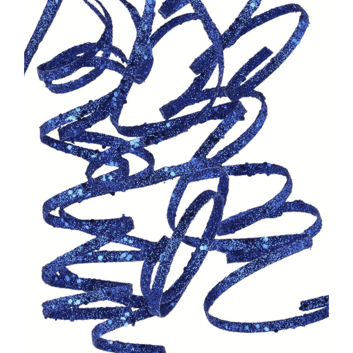 Shop For 31" Curly Glitter Ribbon Spray: Royal Blue