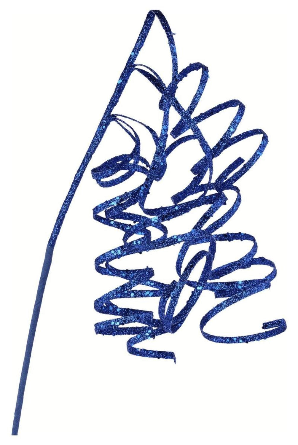 31" Curly Glitter Ribbon Spray: Royal Blue