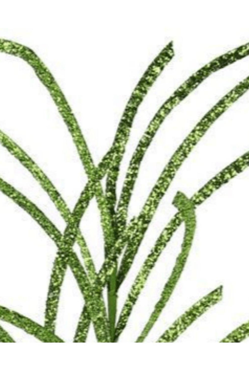 31" Glittered Paper Grass Spray: Lime Green