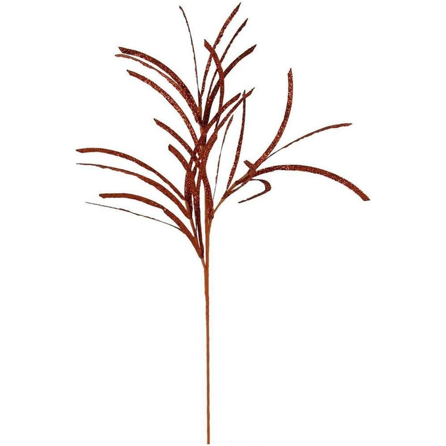 Shop For 31" Glittered Paper Grass Spray: Orange