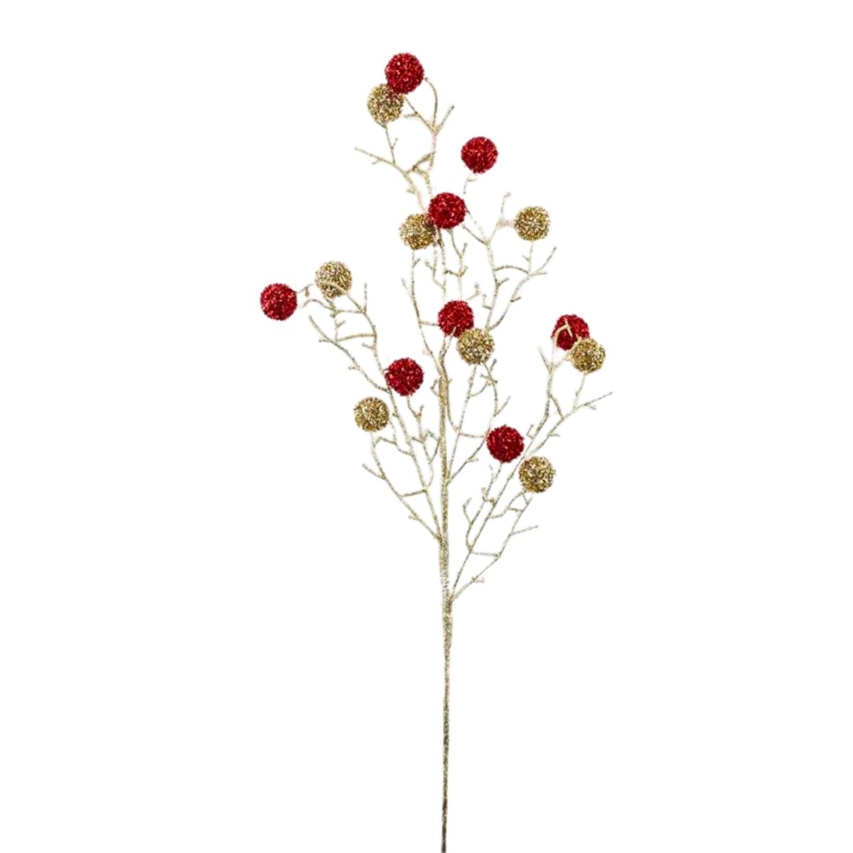 Shop For 31" Twig Ball Spray: Red/Gold