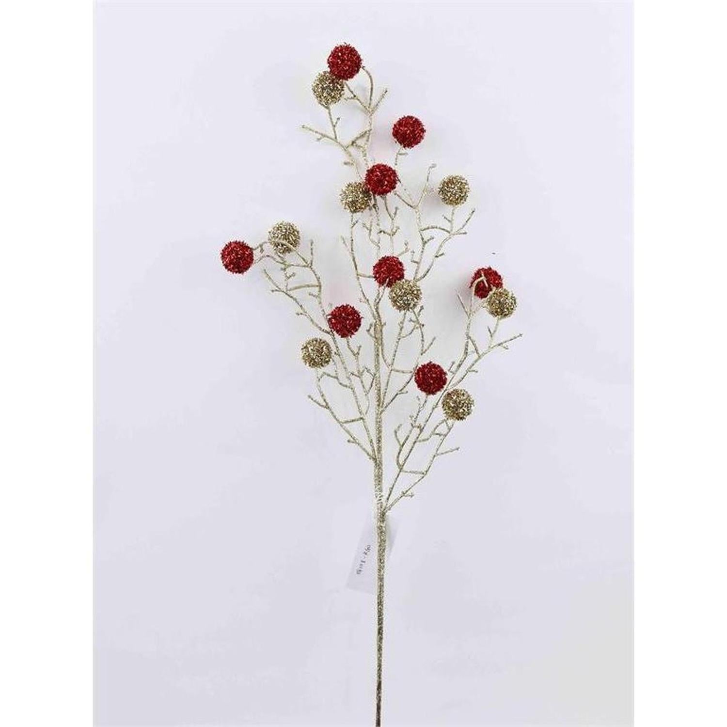 Shop For 31" Twig Ball Spray: Red/Gold
