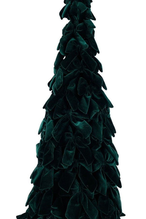 Shop For 31.5in Velvet Bow Cone Tree: Emerald Green
