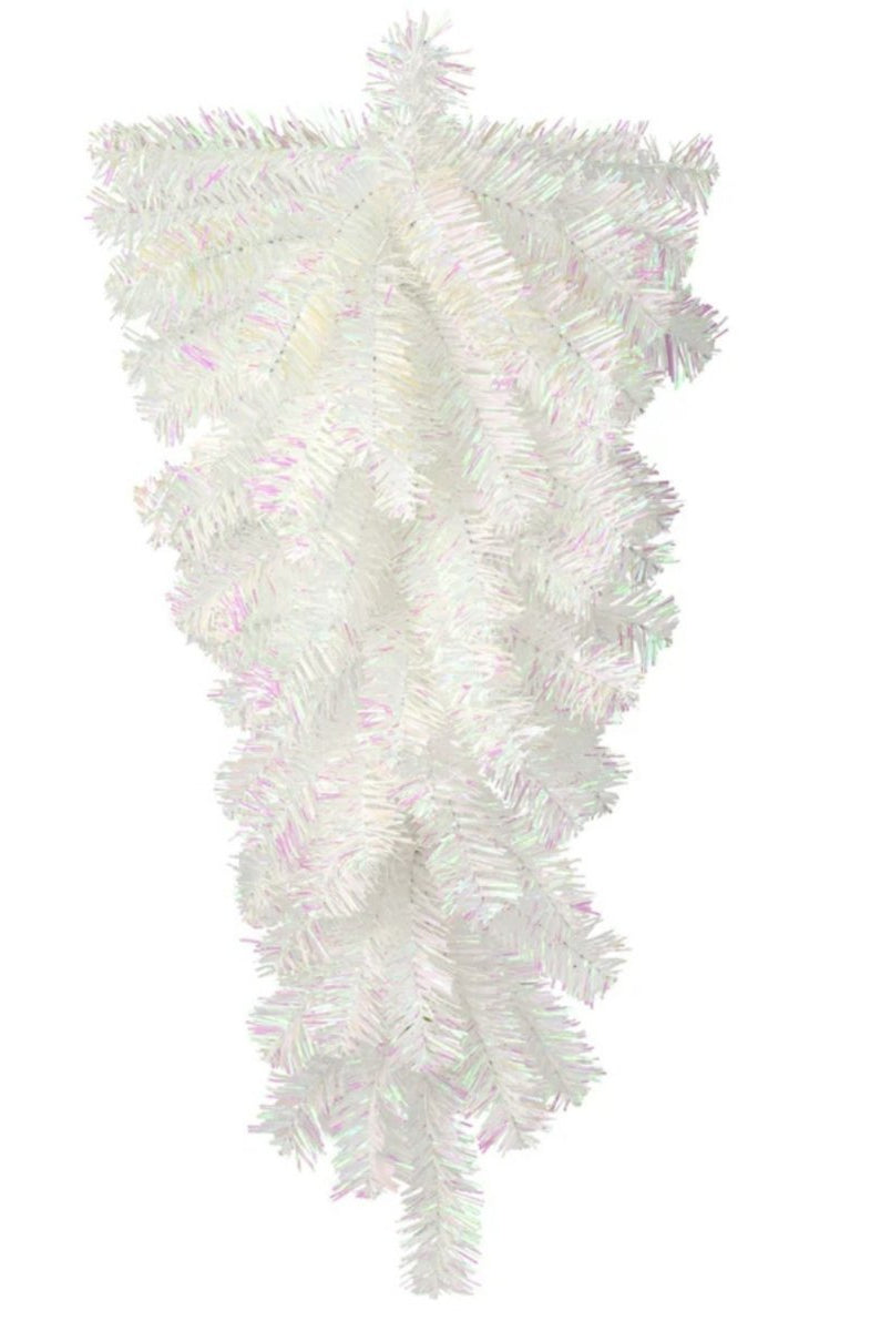 Shop For 32" Pine Teardrop Swag: Iridescent White