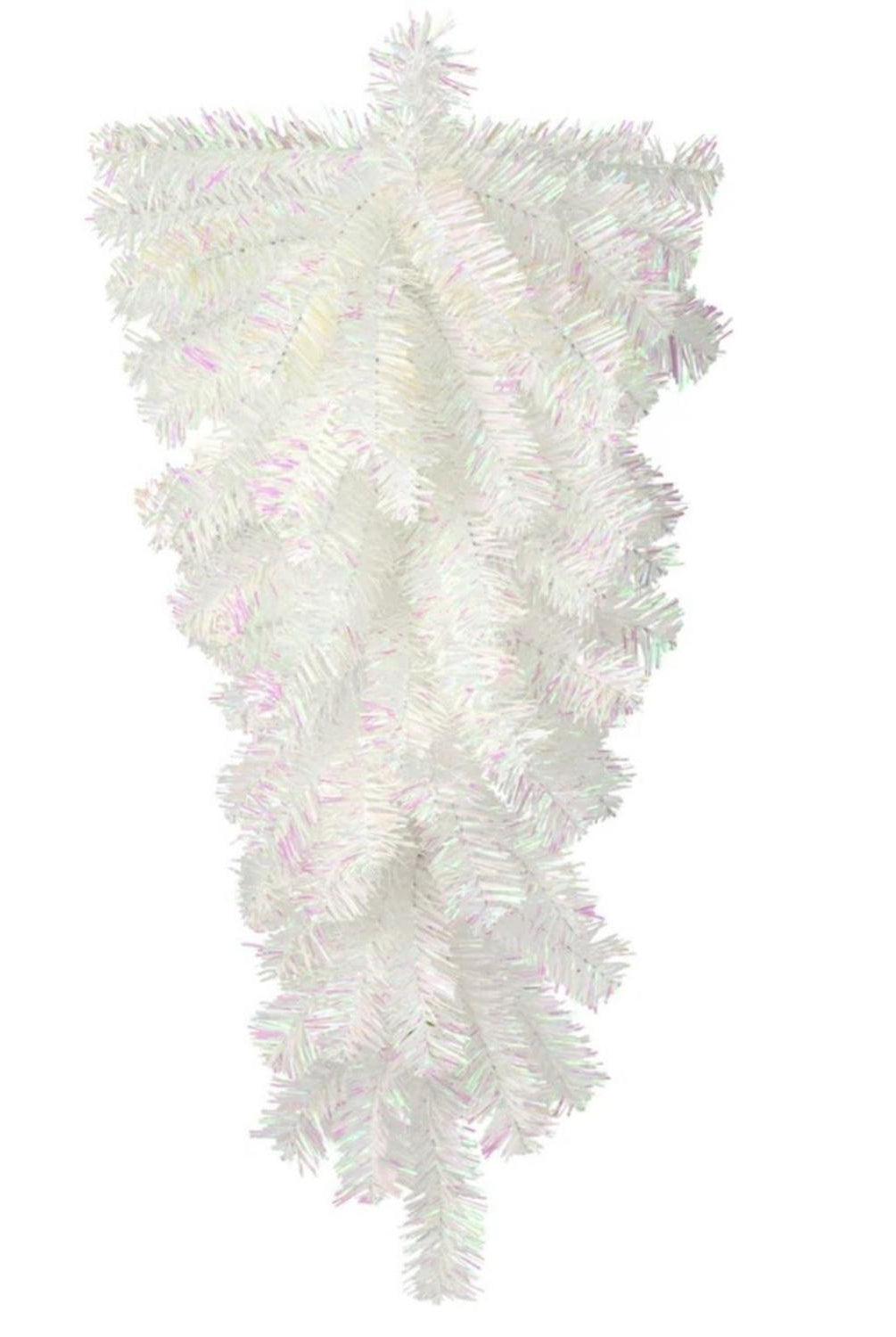 Shop For 32" Pine Teardrop Swag: Iridescent White