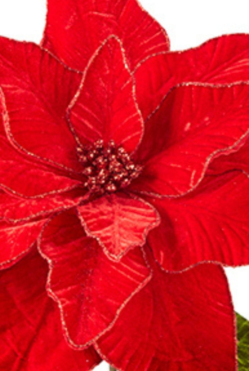Shop For 32" Red Velvet Poinsettia Stem