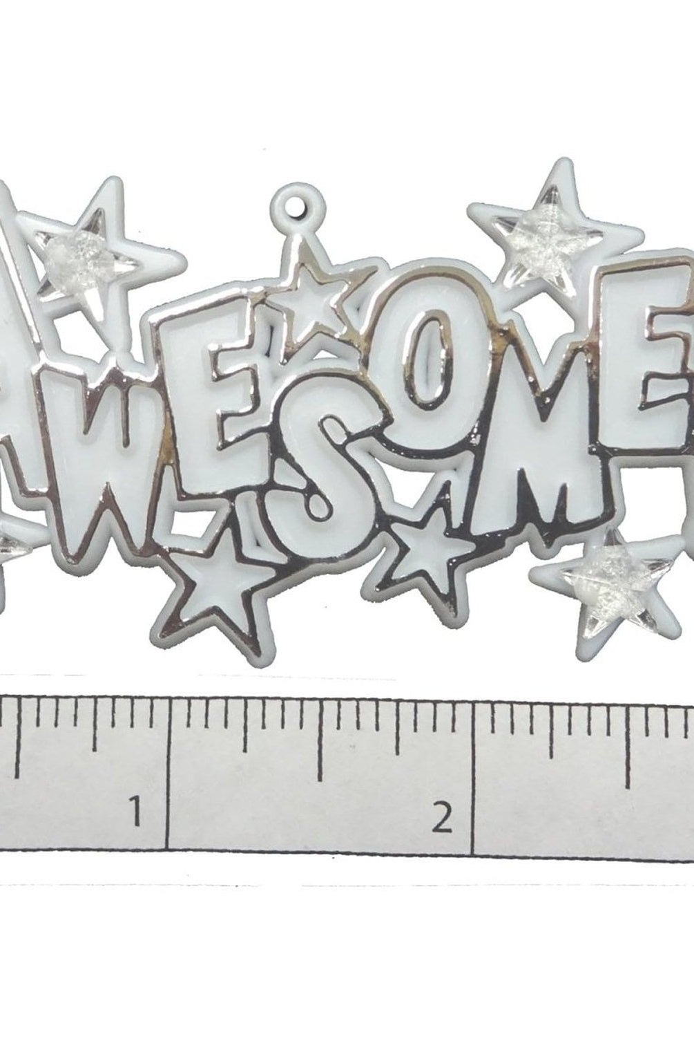 Shop For 3.25in Awesome Charm with Rhinestone Stars: White