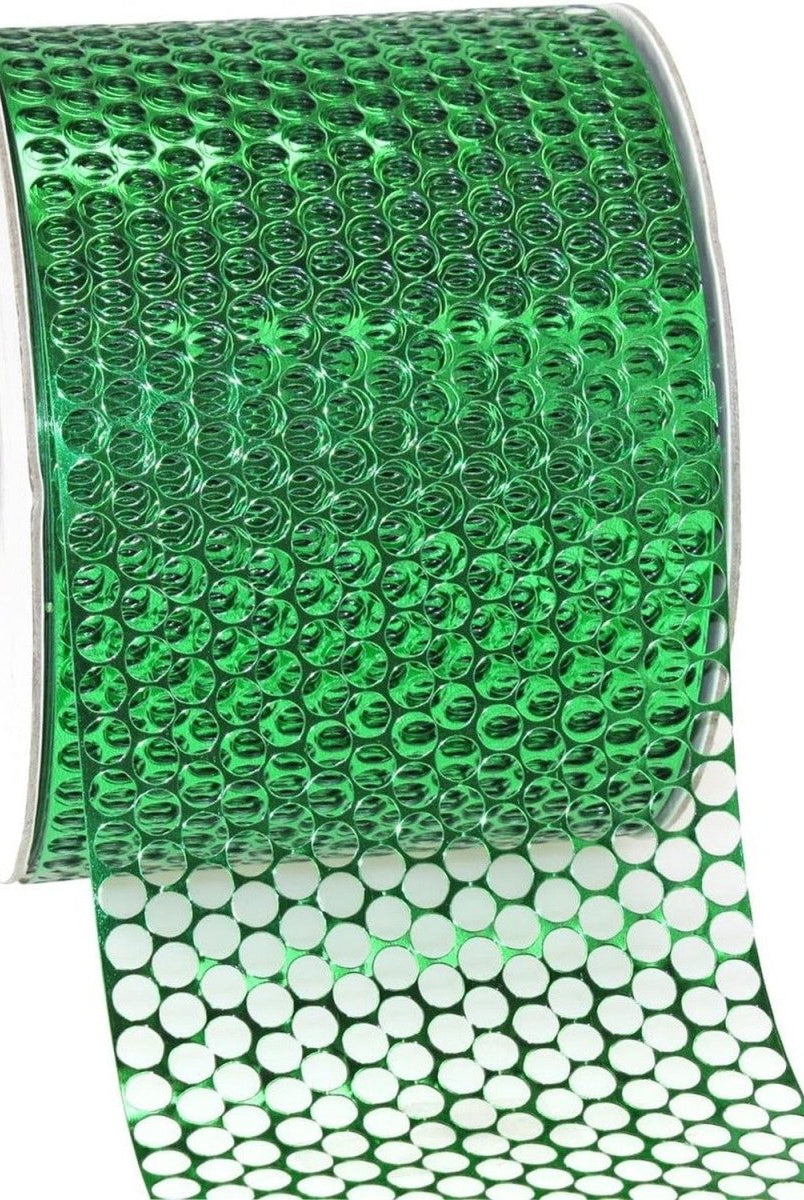 Shop For 3.25in Poly Honeycomb Ribbon: Green (10 Yards)
