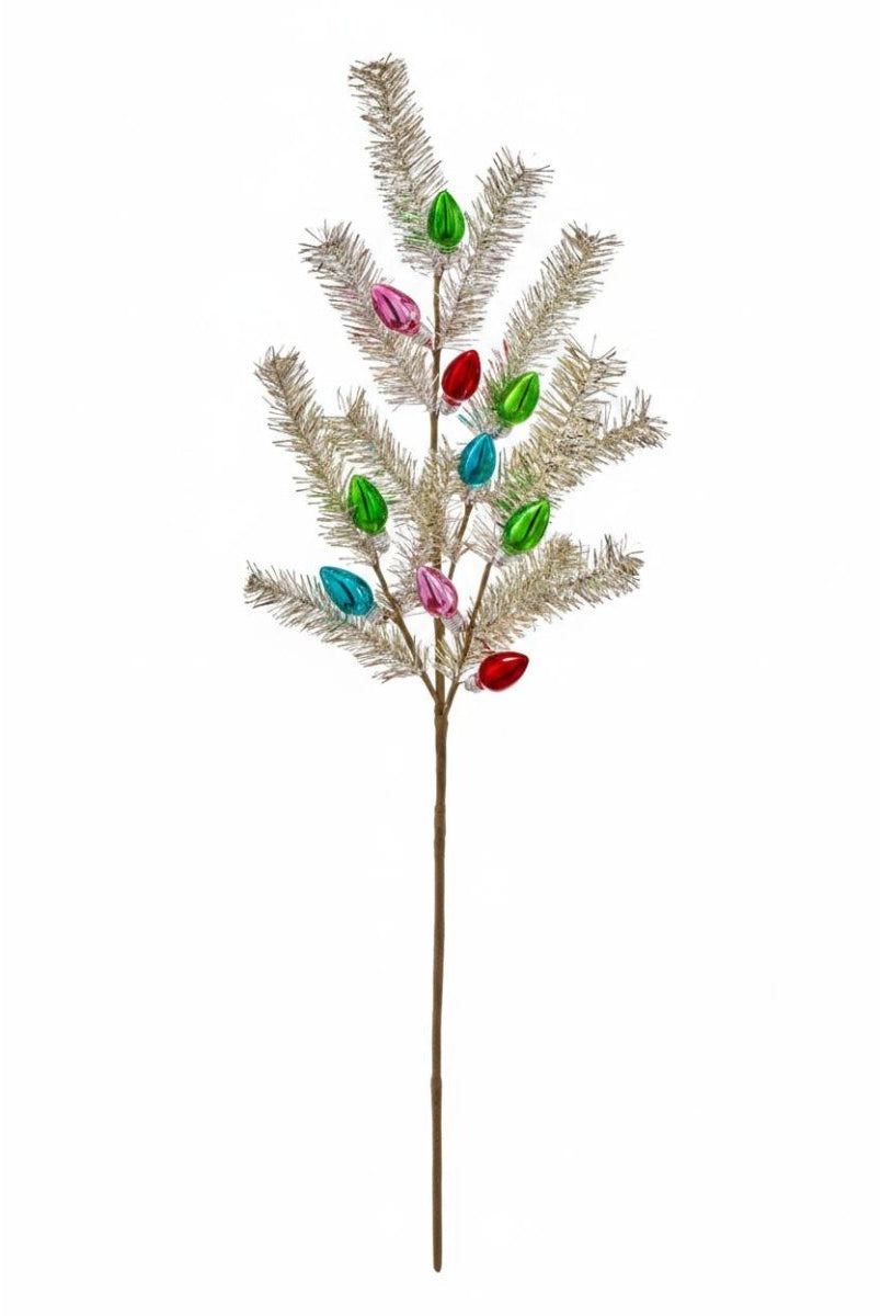 Shop For 32inch Vintage Tinsel Bulb Spray