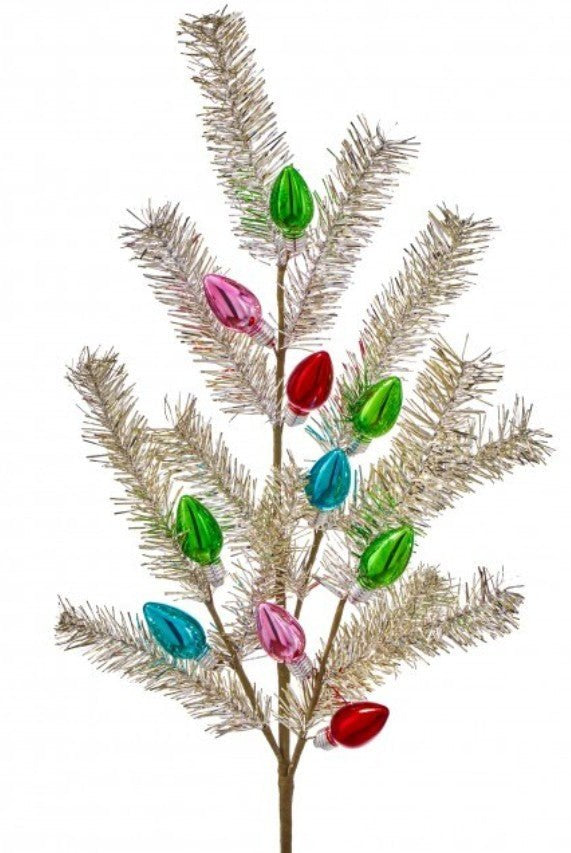 Shop For 32inch Vintage Tinsel Bulb Spray