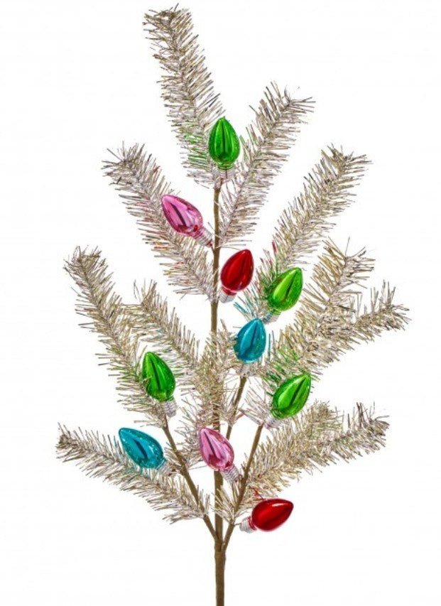 Shop For 32inch Vintage Tinsel Bulb Spray