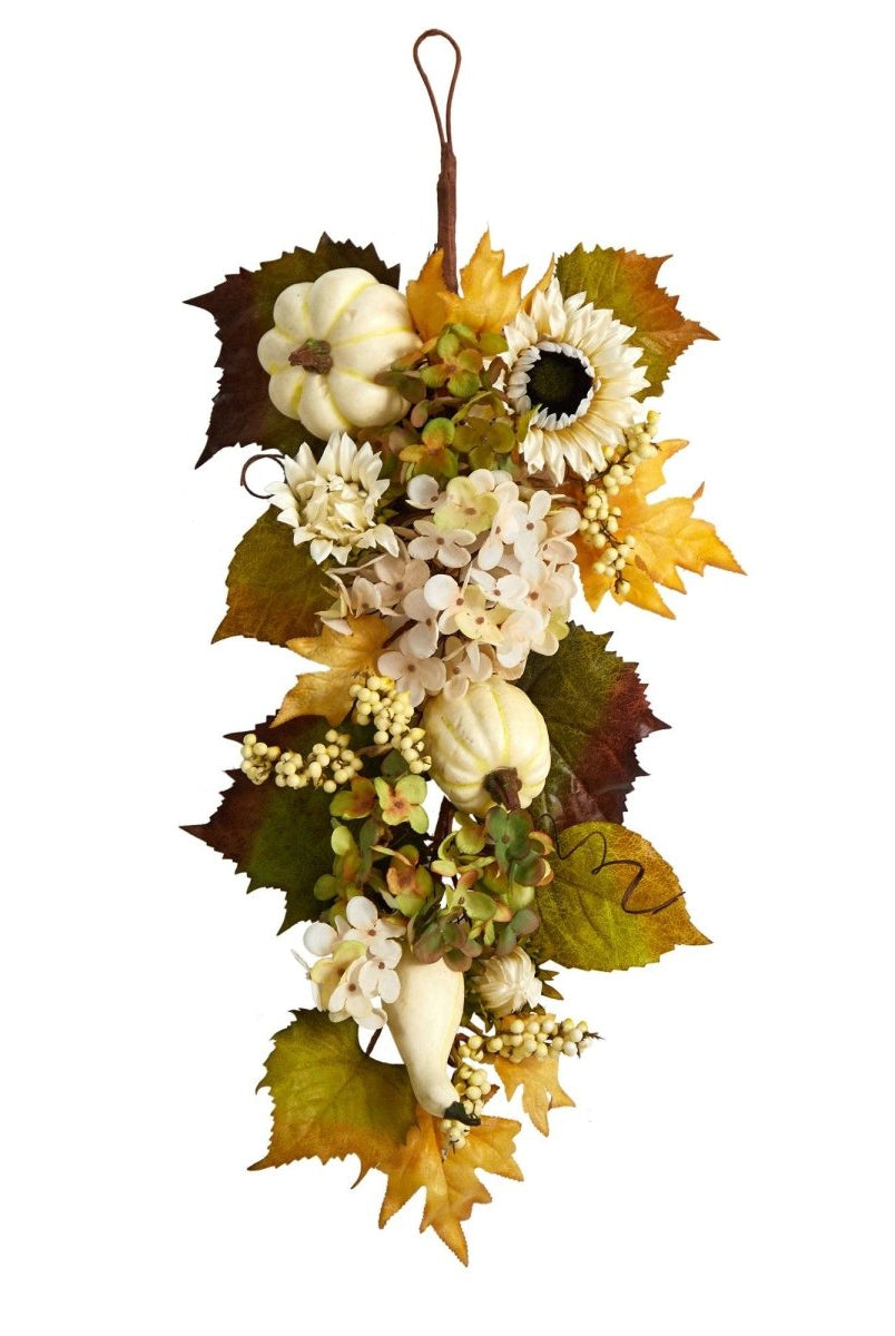 Shop For 33” Fall Sunflower, Hydrangea, Pumpkin Teardrop