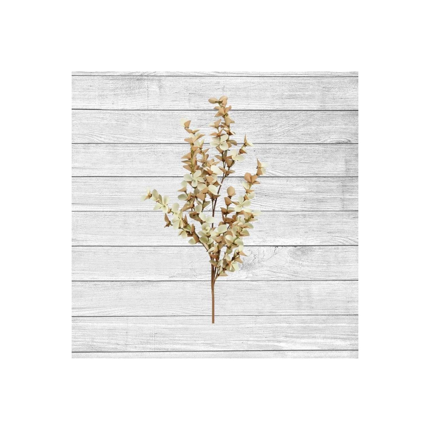 33" Foam Eucalyptus Paper Leaf Spray: Cream