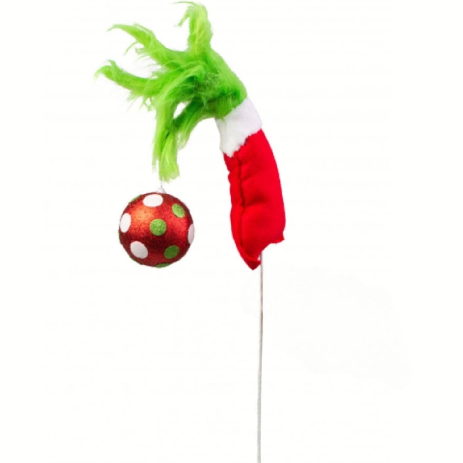 33" Furry Green Monster Hand Ornament