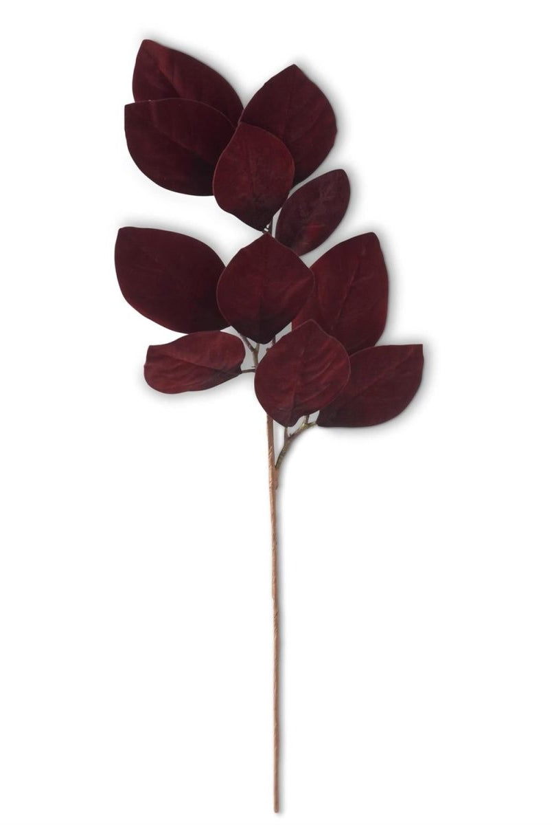 Shop For 33 Inch Burgundy Velvet Magnolia Leaf Spray