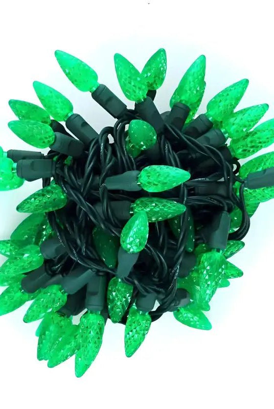 Shop For 35 C6 Green LED Christmas Light Set, 4" Spacing