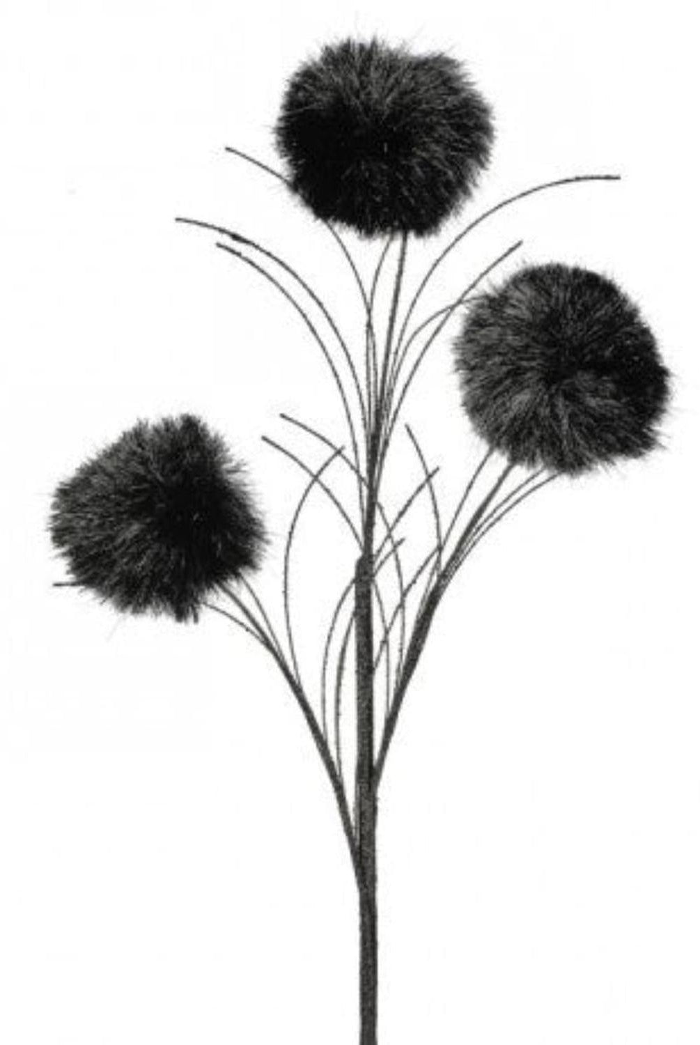 35" Glitter Pom Pom Spray: Black