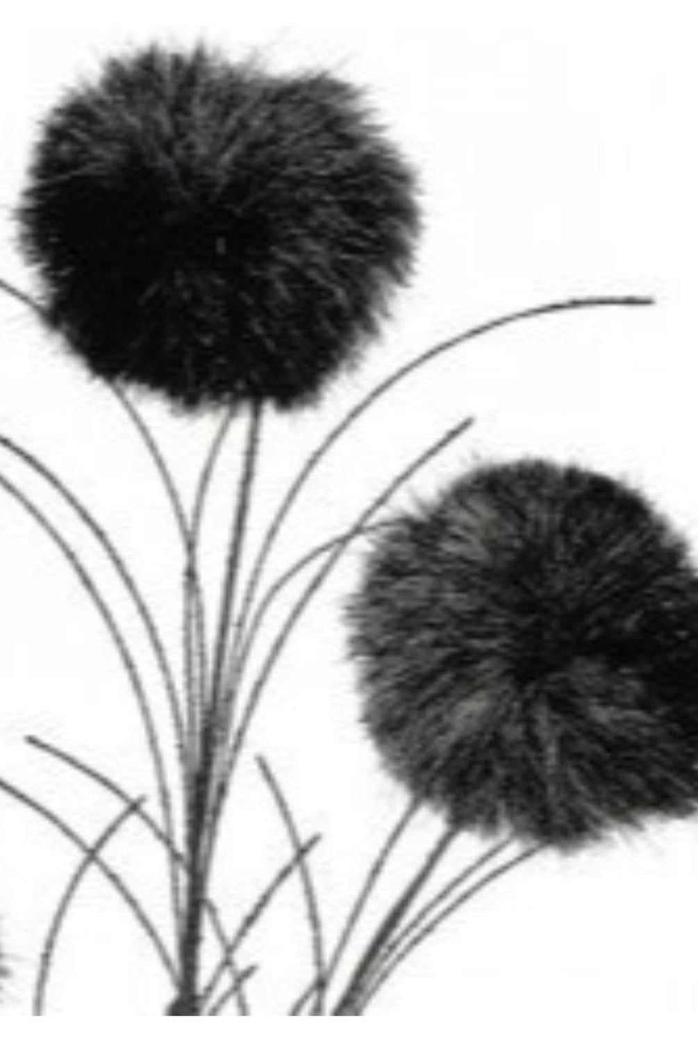 35" Glitter Pom Pom Spray: Black