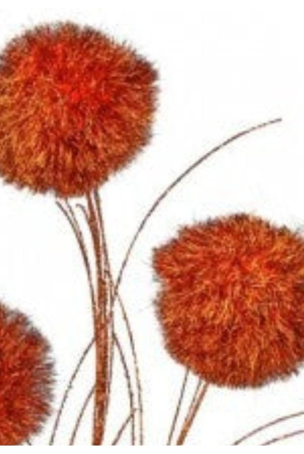 35" Glitter Pom Pom Spray: Orange
