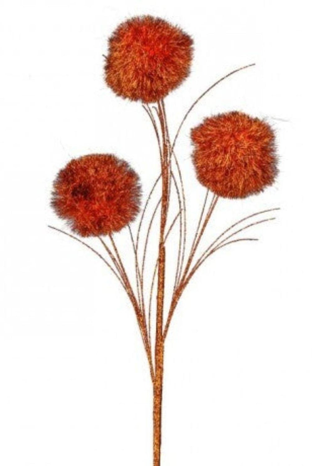 35" Glitter Pom Pom Spray: Orange