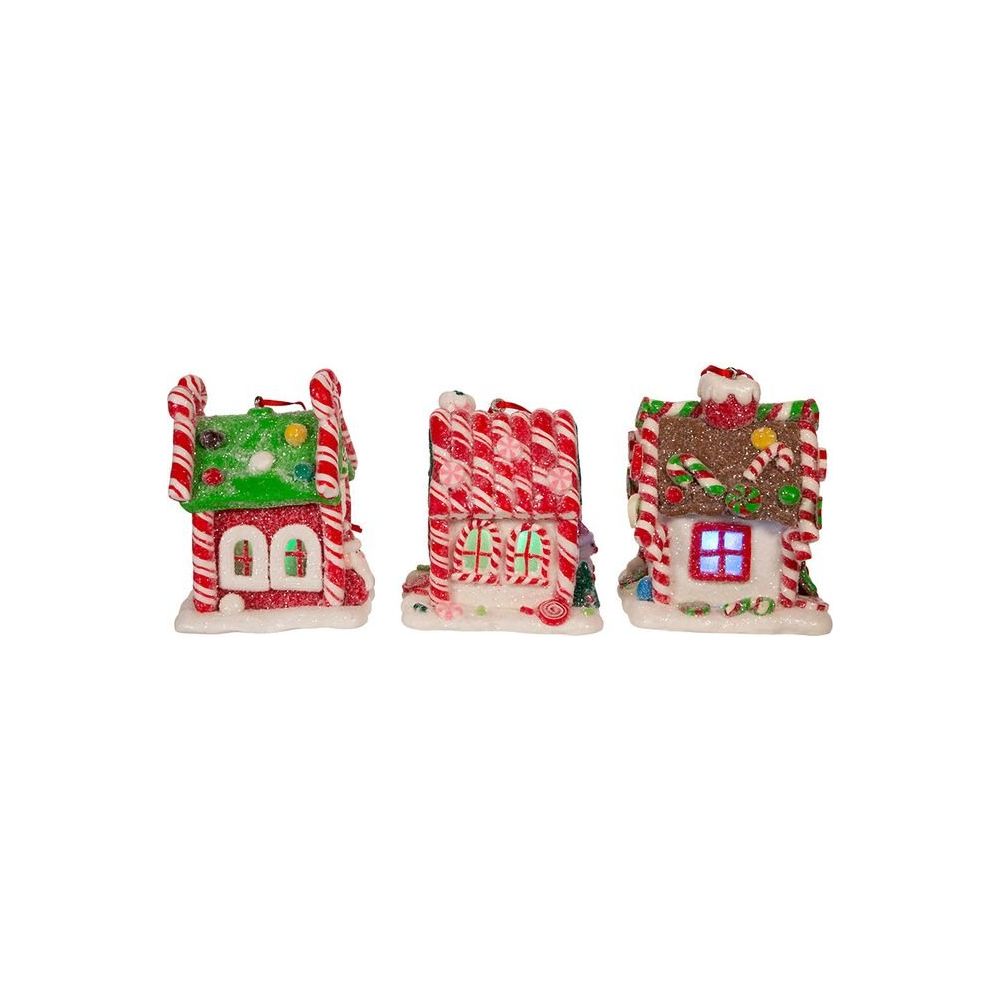 Shop For 3.5" LED Gingerbread Candy Houses, 3 - Piece Set