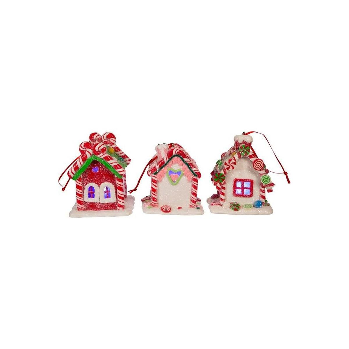 Shop For 3.5" LED Gingerbread Candy Houses, 3 - Piece Set