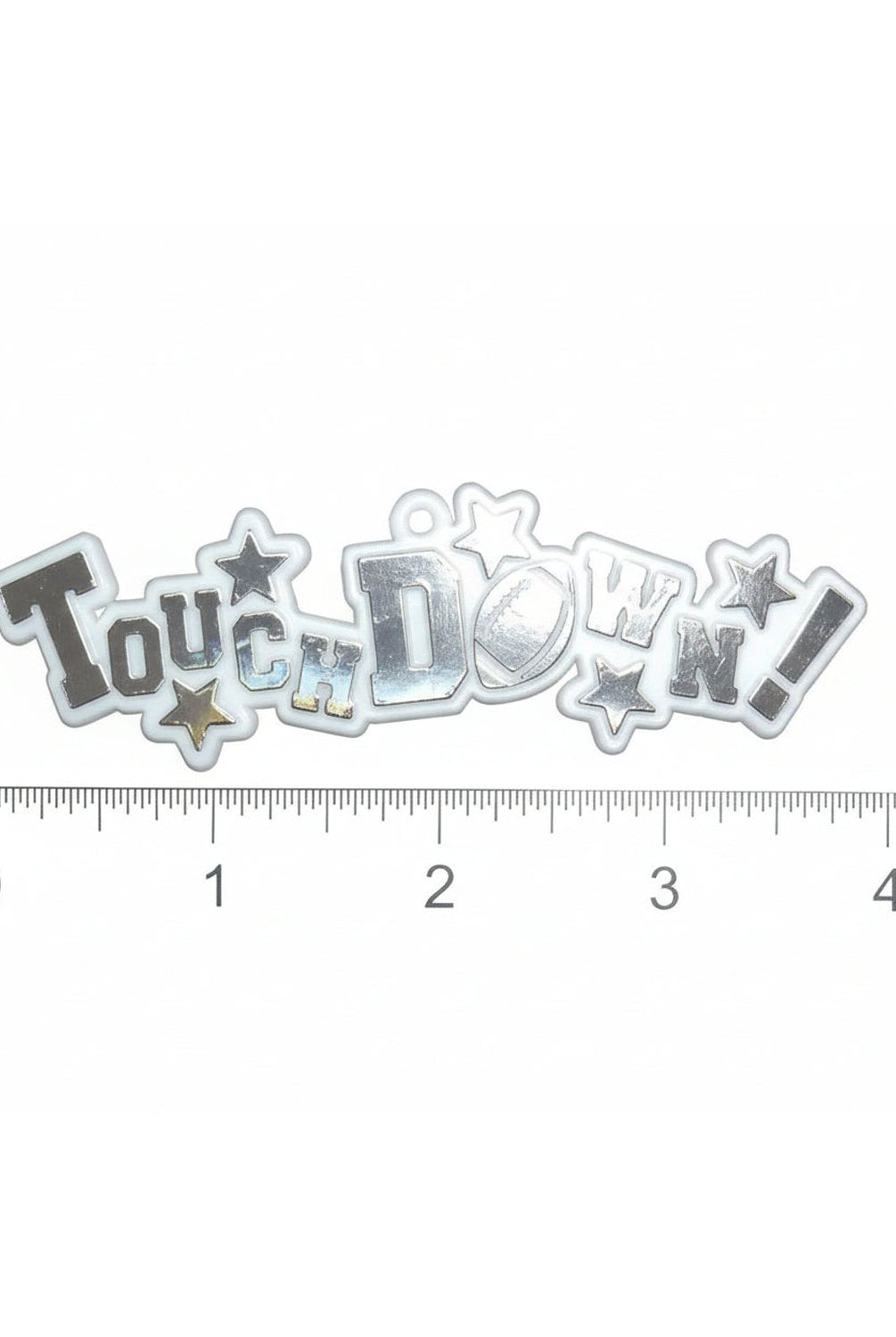 Shop For 3.5" Touchdown Charm: White/Metallic Silver