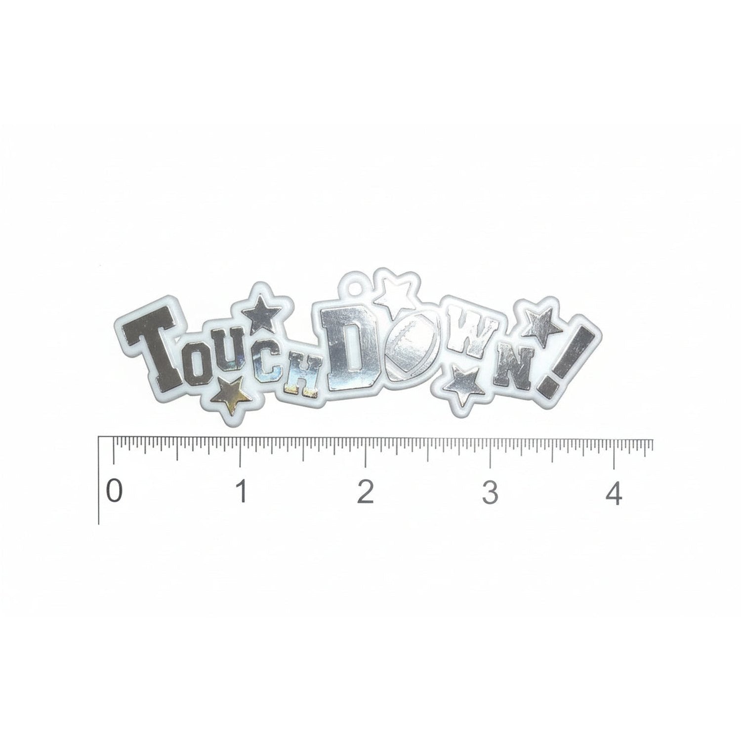 Shop For 3.5" Touchdown Charm: White/Metallic Silver