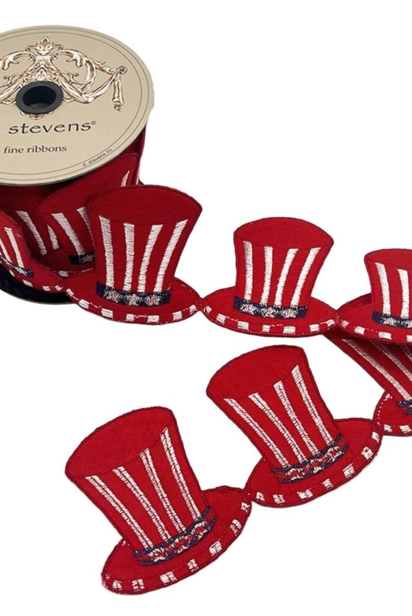 3.5in Felt Embroidery American Top Hat Garland (5 Yards)