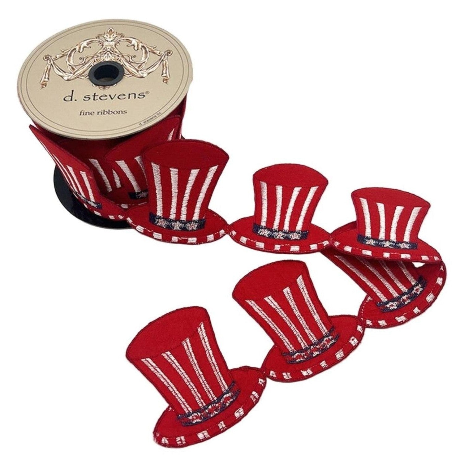3.5in Felt Embroidery American Top Hat Garland (5 Yards)