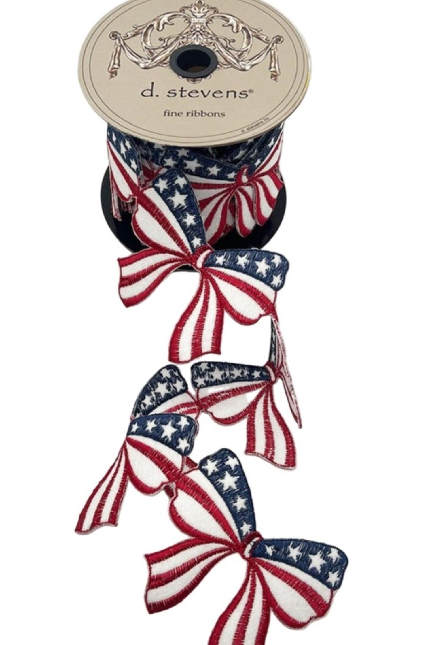 3.5in Felt Embroidery Americana Bow Garland (5 Yards)