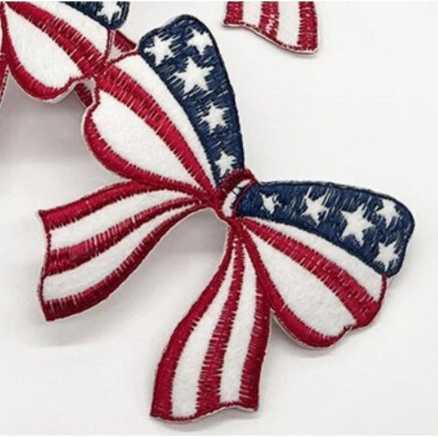 3.5in Felt Embroidery Americana Bow Garland (5 Yards)