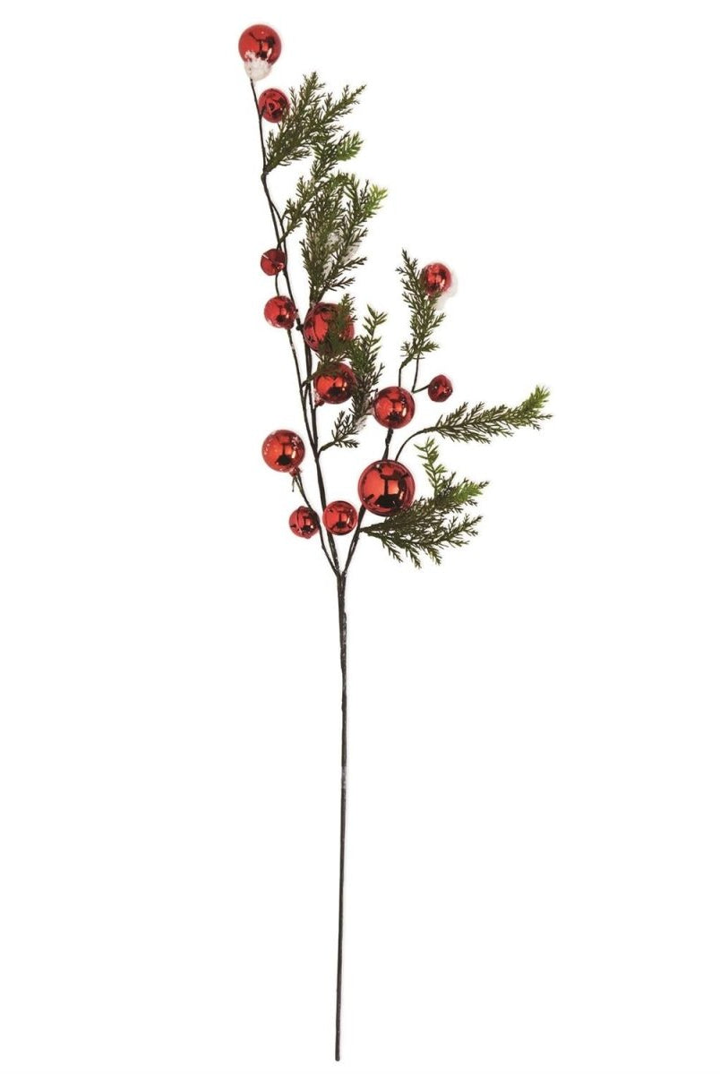 Shop For 35in Snowy Pine Branch w/Red Bells
