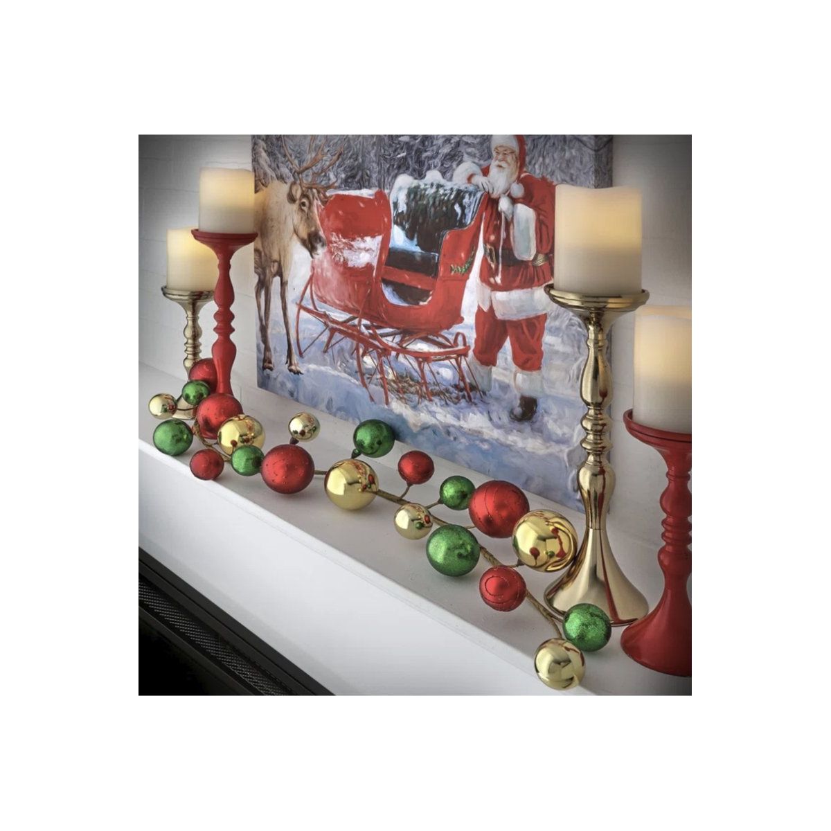 Shop For 36" Glitter Ball Metallic Garland: Red/Green