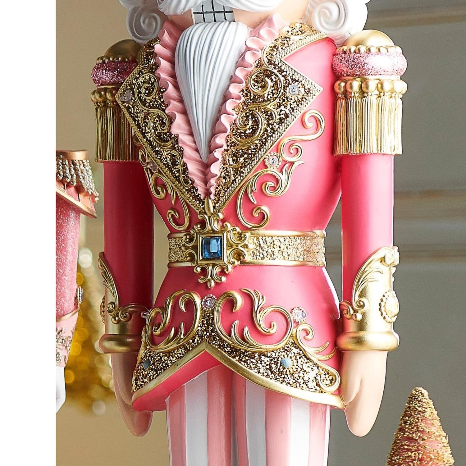 36" Lighted Pink Nutcracker