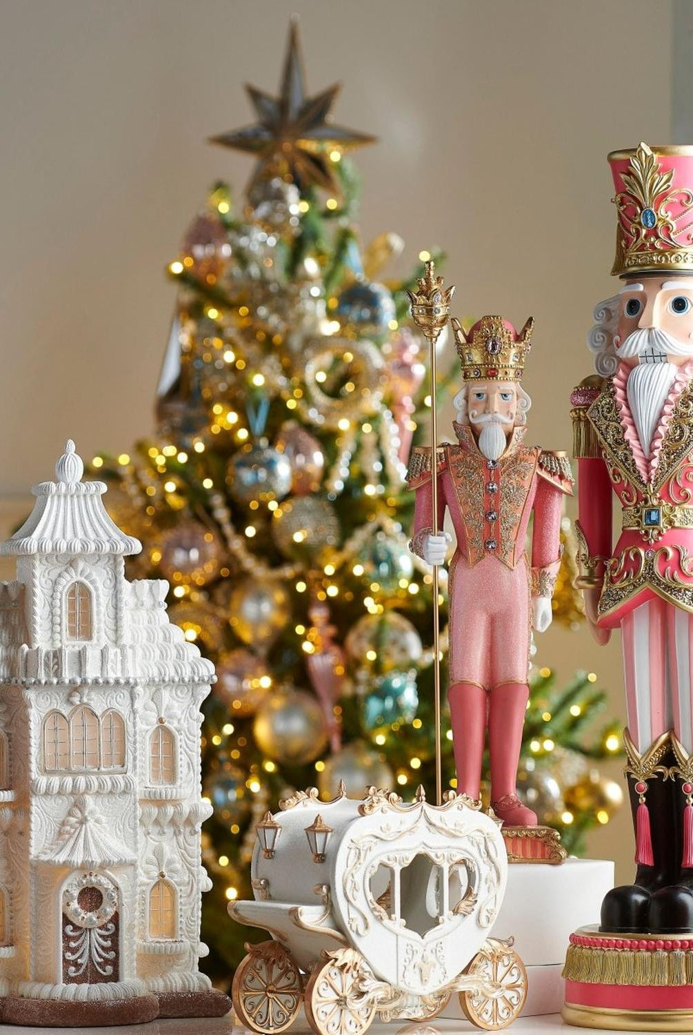 36" Lighted Pink Nutcracker