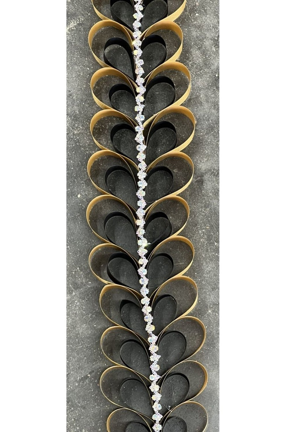Shop For 36in Heart Chain Braid: Gold/Black with Jewels