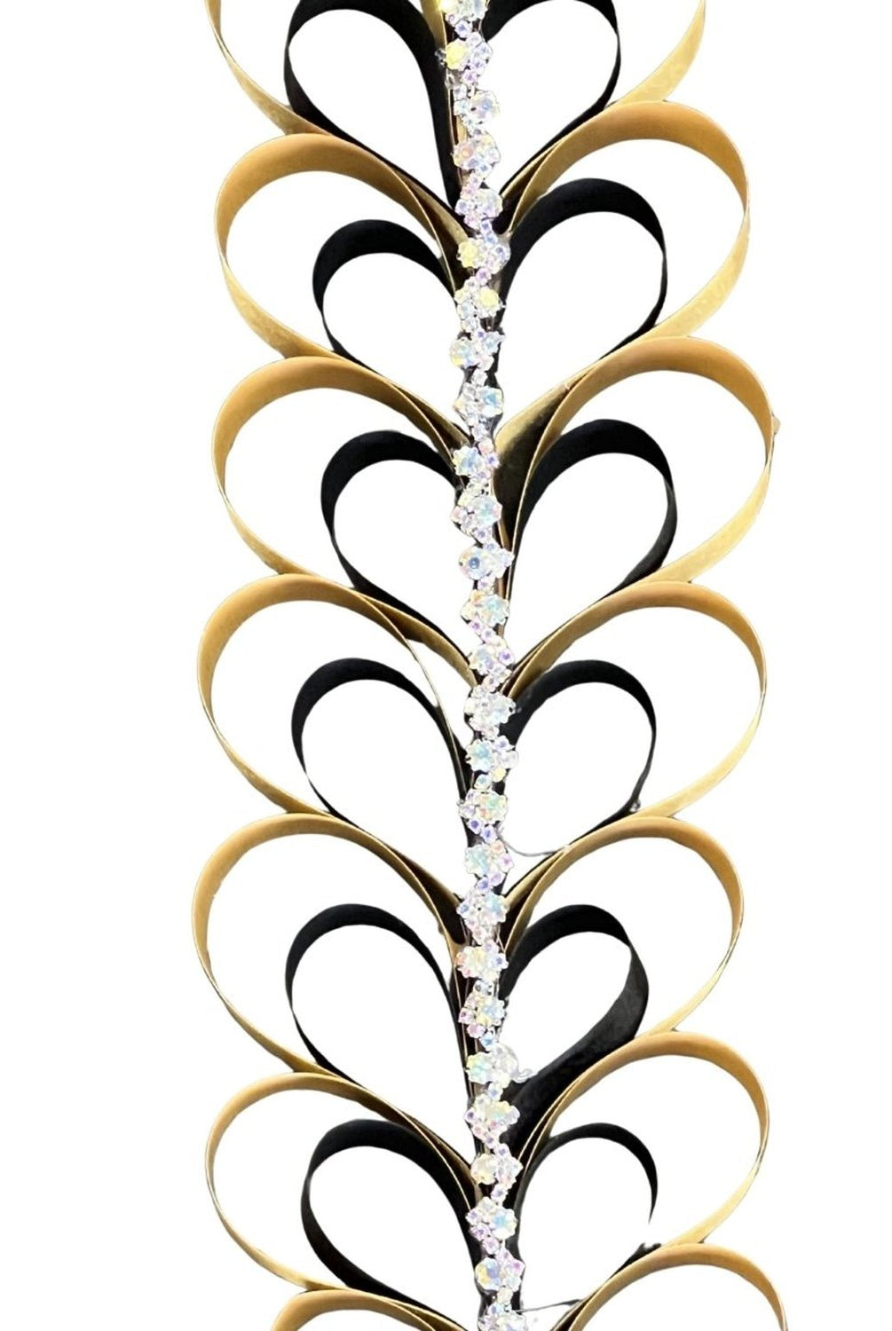 Shop For 36in Heart Chain Braid: Gold/Black with Jewels