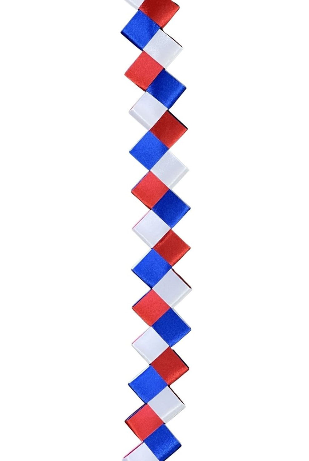 Shop For 36in ZigZag Chain Braid: White/Red/Royal