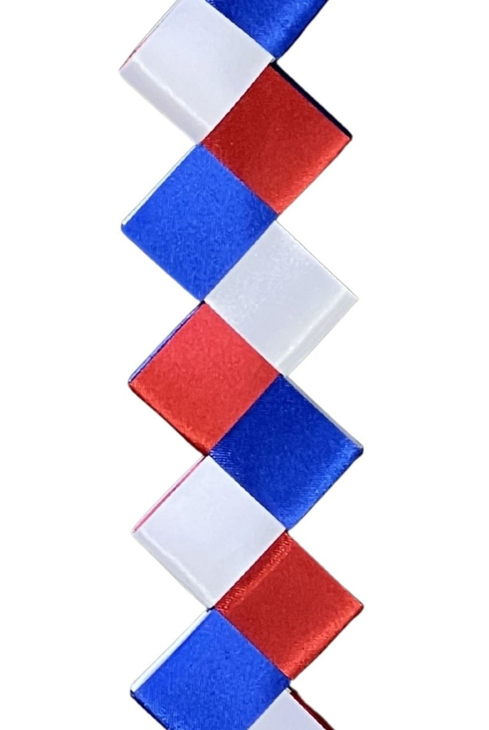 Shop For 36in ZigZag Chain Braid: White/Red/Royal