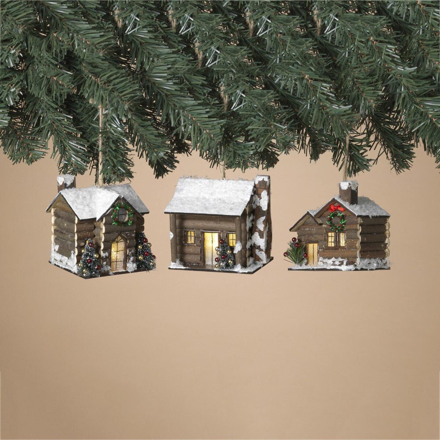 Shop For 3.75" Lighted Wood House Ornament