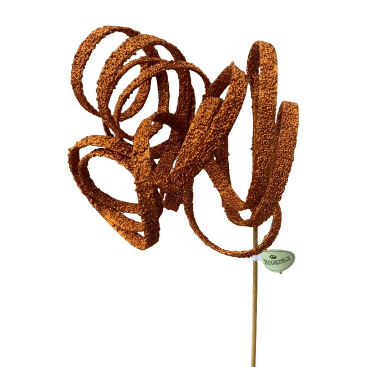 Shop For 39" Glitter Loop Ribbon Spray: Orange